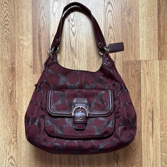Burgundy Coach Campbell Shoulder bag - Picture 1 of 11